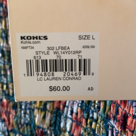 LC Lauren Conrad Smocked Floral Dress Large - Picture 9 of 9